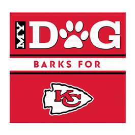 Kansas City Chiefs My Dog Barks Red Wall Art