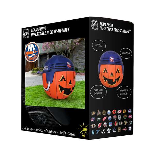 New York Hockey Islanders Inflatable Jack-O'-Helmet Halloween Yard Decoration  