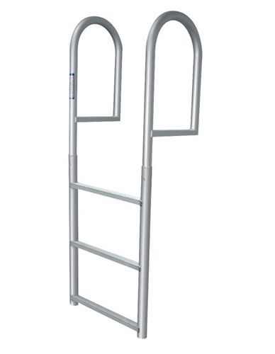 JIF Marine 4-Step Stationary Ladder Aluminum Boat - Dock Ladder