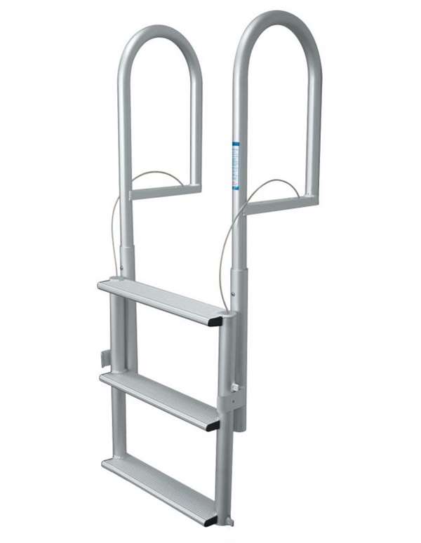 JIF Marine 3-Wide Step Standard Lift Ladder Aluminum Boat - Dock Ladder