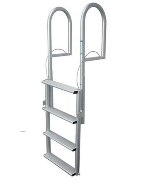 JIF Marine 4-Wide Step Standard Lift Ladder Aluminum Boat - Dock Ladder