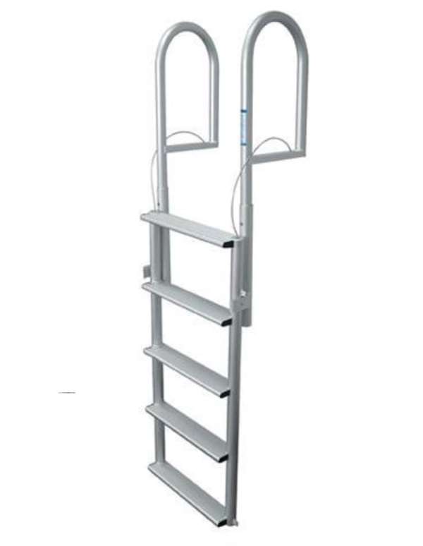 JIF Marine 5-Wide Step Standard Lift Ladder Aluminum Boat - Dock Ladder