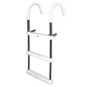 JIF Marine 3-Step Gunwale 7" Hook Ladder Stainless 316 Boat - Dock Ladder   