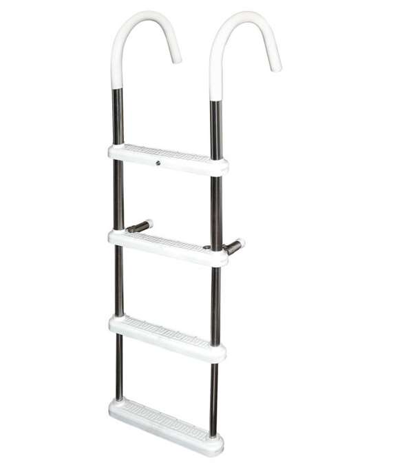 JIF Marine 4-Step Gunwale 11" Hook Ladder Stainless 316 Boat - Dock Ladder   