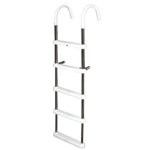 JIF Marine 5-Step Gunwale 11" Hook Boat-Dock Ladder Stainless      