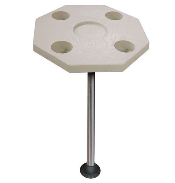 JIF Marine Octagonal Ivory Table Kit w/Surface Mount Boat - Dock Table