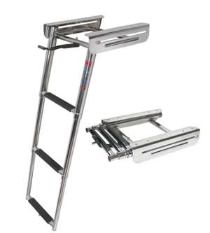 JIF Marine 3-Step Under Platform Sliding Ladder Stainless 317 Boat - Dock Table