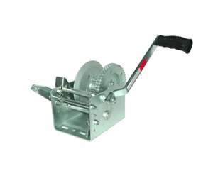 JIF Marine 2000lb/900kg Trailer Winch 1-Piece Solid Gear Dual Gear Drive / Winch & Strap