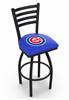 Chicago Cubs 25" Swivel Counter Stool with Black Wrinkle Finish  