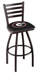 Georgia "G" 30" Swivel Bar Stool with Black Wrinkle Finish  