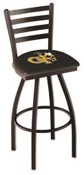 Georgia Tech 30" Swivel Bar Stool with Black Wrinkle Finish  