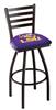 Louisiana State 30" Swivel Bar Stool with Black Wrinkle Finish  