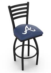 Atlanta Braves 30" Swivel Bar Stool with Black Wrinkle Finish  