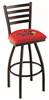 Illinois State 36" Swivel Bar Stool with Black Wrinkle Finish  