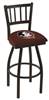 Florida State (Head) 25" Swivel Counter Stool with Black Wrinkle Finish  