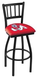 Fresno State 25" Swivel Counter Stool with Black Wrinkle Finish  