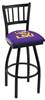 Louisiana State 25" Swivel Counter Stool with Black Wrinkle Finish  