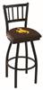 Wyoming 25" Swivel Counter Stool with Black Wrinkle Finish  