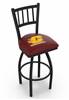 Central Michigan 30" Swivel Bar Stool with Black Wrinkle Finish  