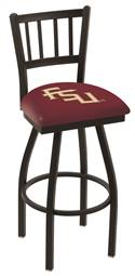 Florida State (Script) 30" Swivel Bar Stool with Black Wrinkle Finish  