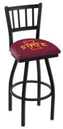 Iowa State 30" Swivel Bar Stool with Black Wrinkle Finish  