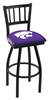 Kansas State 30" Swivel Bar Stool with Black Wrinkle Finish  