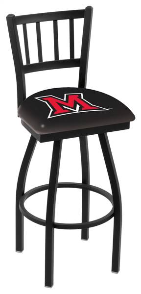 Miami (OH) 30" Swivel Bar Stool with Black Wrinkle Finish  