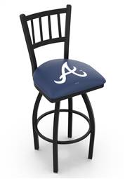 Atlanta Braves 36" Swivel Bar Stool with Black Wrinkle Finish  