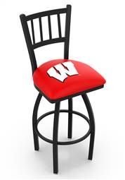 Wisconsin "W" 36" Swivel Bar Stool with Black Wrinkle Finish  