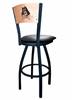 East Carolina 25" Swivel Counter Stool with Black Wrinkle Finish and a Laser Engraved Back  