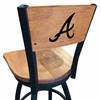 Atlanta Braves 25" Swivel Counter Stool with Black Wrinkle Finish and a Laser Engraved Back  