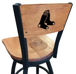 Boston Red Sox 25" Swivel Counter Stool with Black Wrinkle Finish and a Laser Engraved Back  