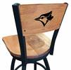 Toronto Blue Jays 25" Swivel Counter Stool with Black Wrinkle Finish and a Laser Engraved Back  