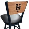 New York Mets 25" Swivel Counter Stool with Black Wrinkle Finish and a Laser Engraved Back  