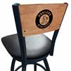 Oakland Athletics 25" Swivel Counter Stool with Black Wrinkle Finish and a Laser Engraved Back  