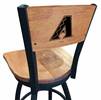 Arizona Diamondbacks 30" Swivel Bar Stool with Black Wrinkle Finish and a Laser Engraved Back  