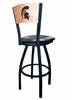 Michigan State 30" Swivel Bar Stool with Black Wrinkle Finish and a Laser Engraved Back  