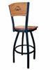 Arkansas 36" Swivel Bar Stool with Black Wrinkle Finish and a Laser Engraved Back  