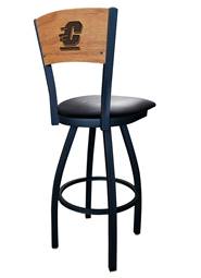 Central Michigan 36" Swivel Bar Stool with Black Wrinkle Finish and a Laser Engraved Back  