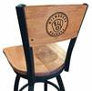 Milwaukee Brewers 30" Swivel Bar Stool with Black Wrinkle Finish and a Laser Engraved Back  