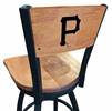 Pittsburgh Pirates 30" Swivel Bar Stool with Black Wrinkle Finish and a Laser Engraved Back  