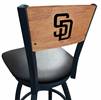 San Diego Padres 36" Swivel Bar Stool with Black Wrinkle Finish and a Laser Engraved Back  