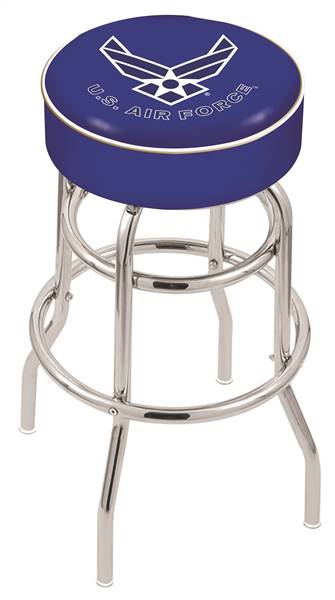  U.S. Air Force 25" Double-Ring Swivel Counter Stool with Chrome Finish   