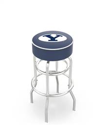  Brigham Young 25" Double-Ring Swivel Counter Stool with Chrome Finish   