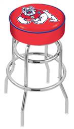  Fresno State 25" Double-Ring Swivel Counter Stool with Chrome Finish   