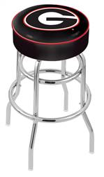  Georgia "G" 25" Double-Ring Swivel Counter Stool with Chrome Finish   
