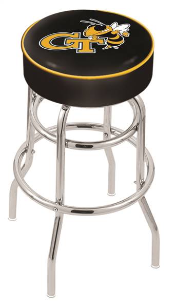  Georgia Tech 25" Double-Ring Swivel Counter Stool with Chrome Finish   