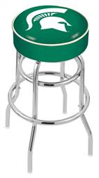  Michigan State 25" Double-Ring Swivel Counter Stool with Chrome Finish   