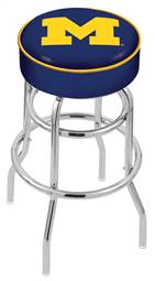  Michigan 25" Double-Ring Swivel Counter Stool with Chrome Finish   