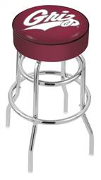  Montana 25" Double-Ring Swivel Counter Stool with Chrome Finish   
